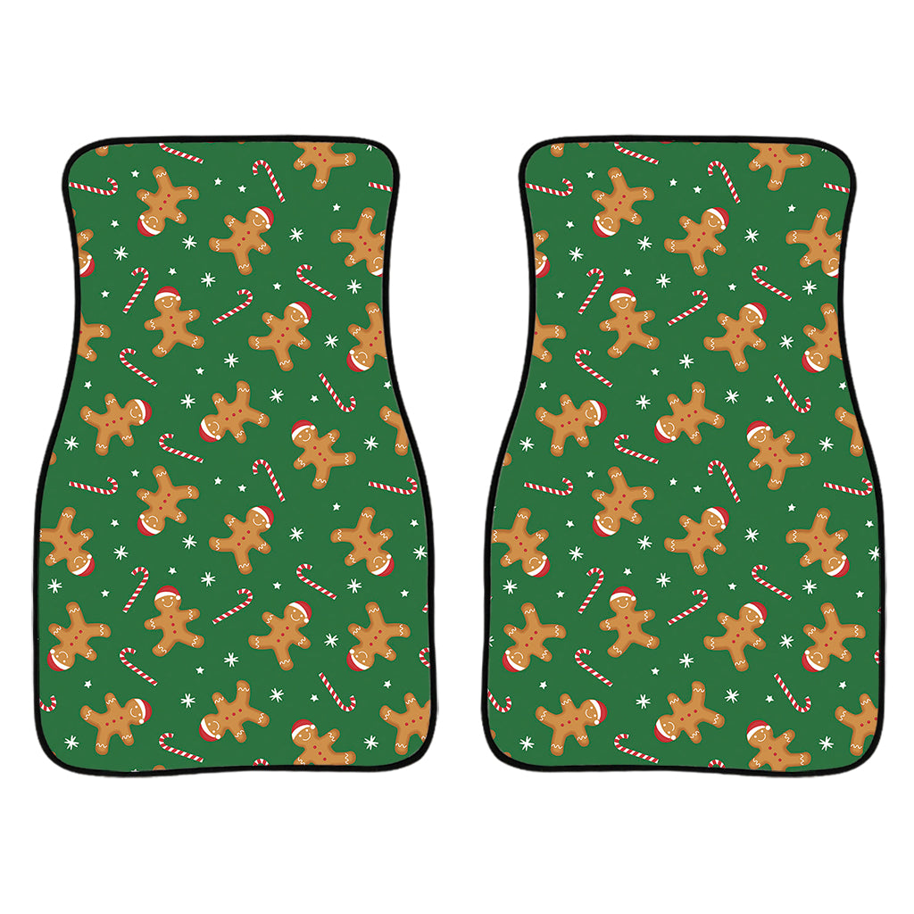 Christmas Gingerbread Pattern Print Front Car Floor Mats