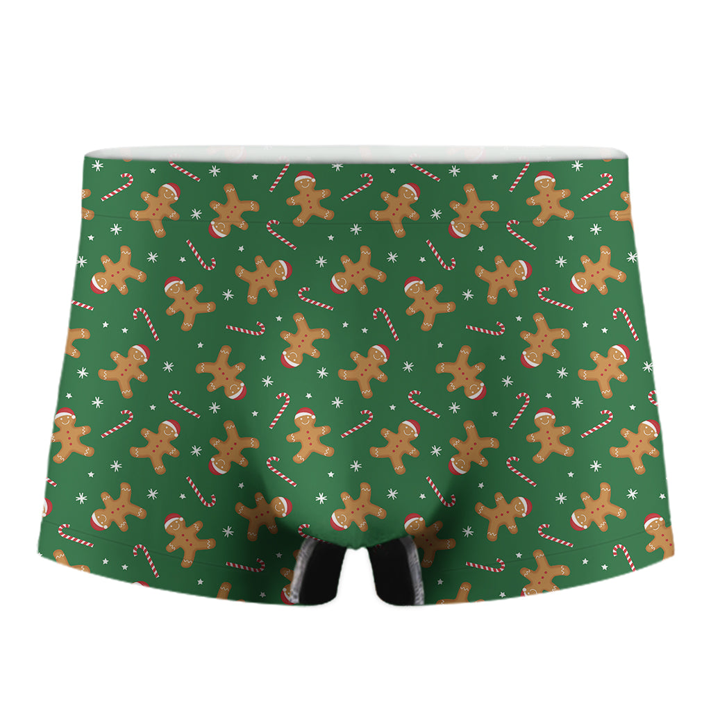 Christmas Gingerbread Pattern Print Men's Boxer Briefs