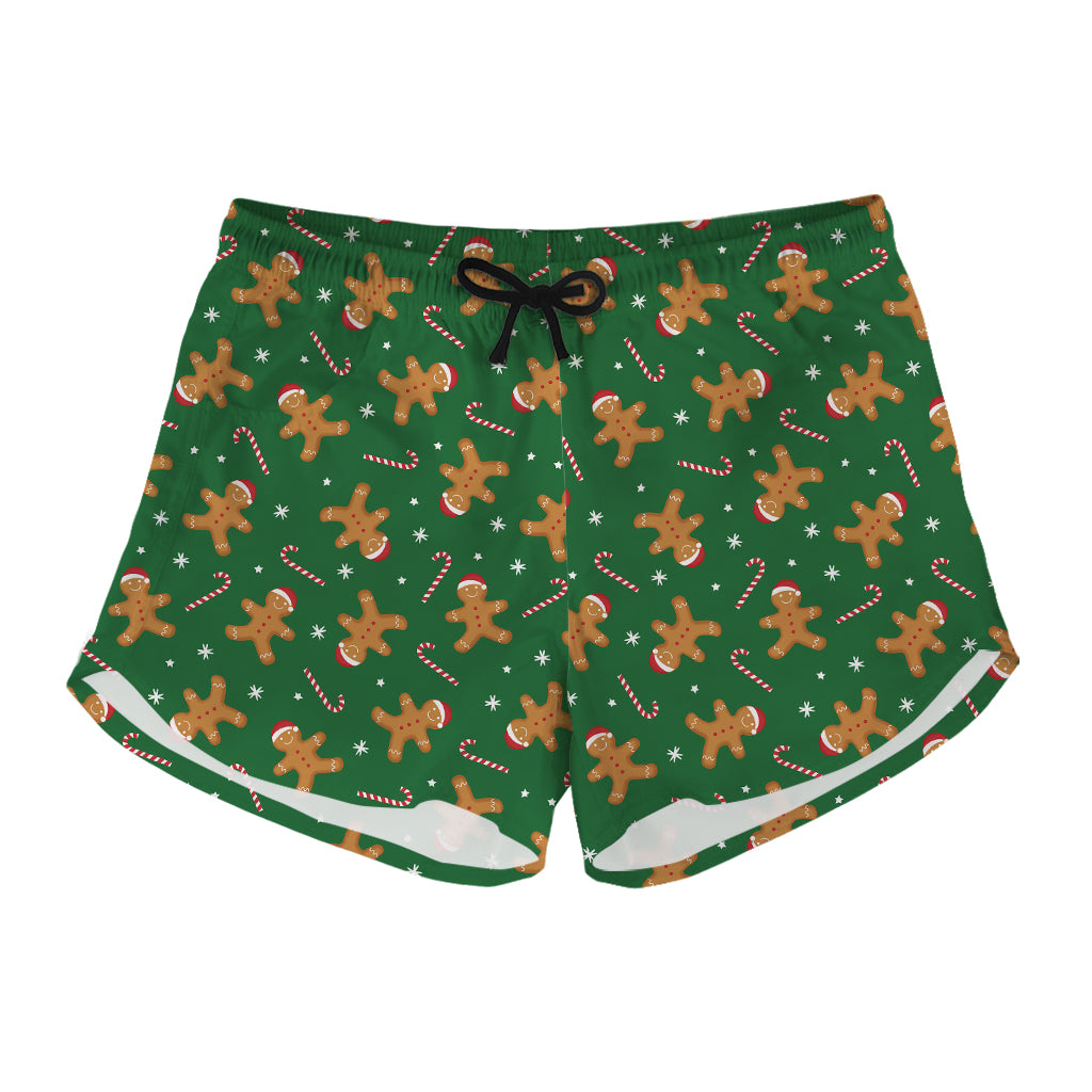 Christmas Gingerbread Pattern Print Women's Shorts