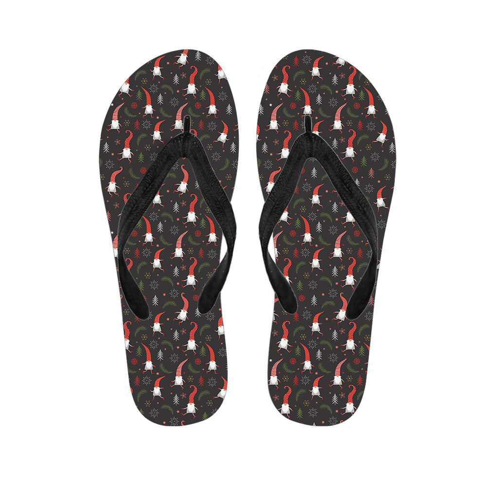 Christmas Gnomes Pattern Print Flip Flops