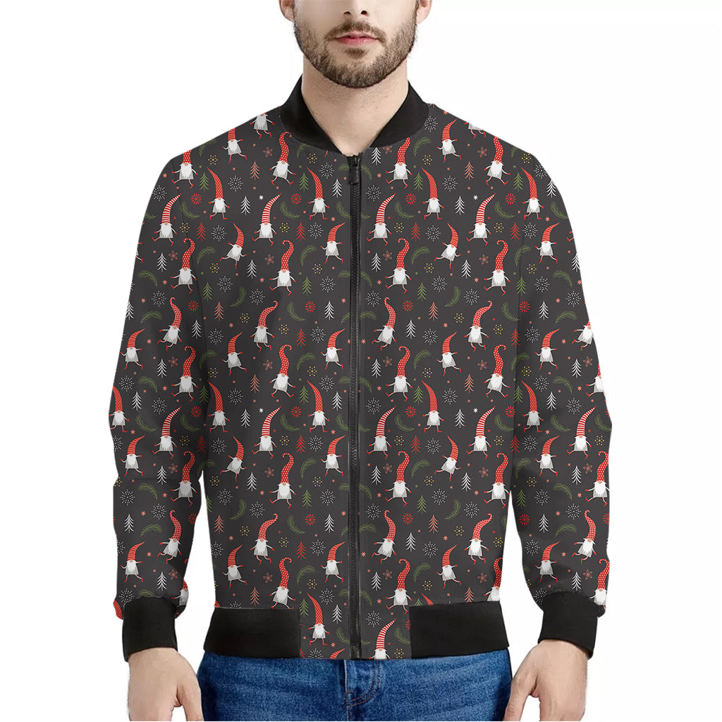 Christmas Gnomes Pattern Print Men's Bomber Jacket