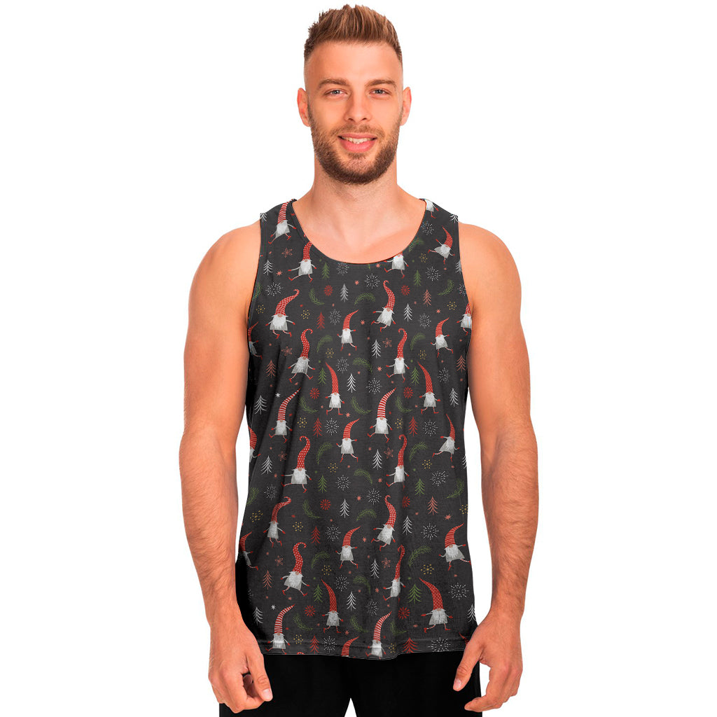 Christmas Gnomes Pattern Print Men's Tank Top