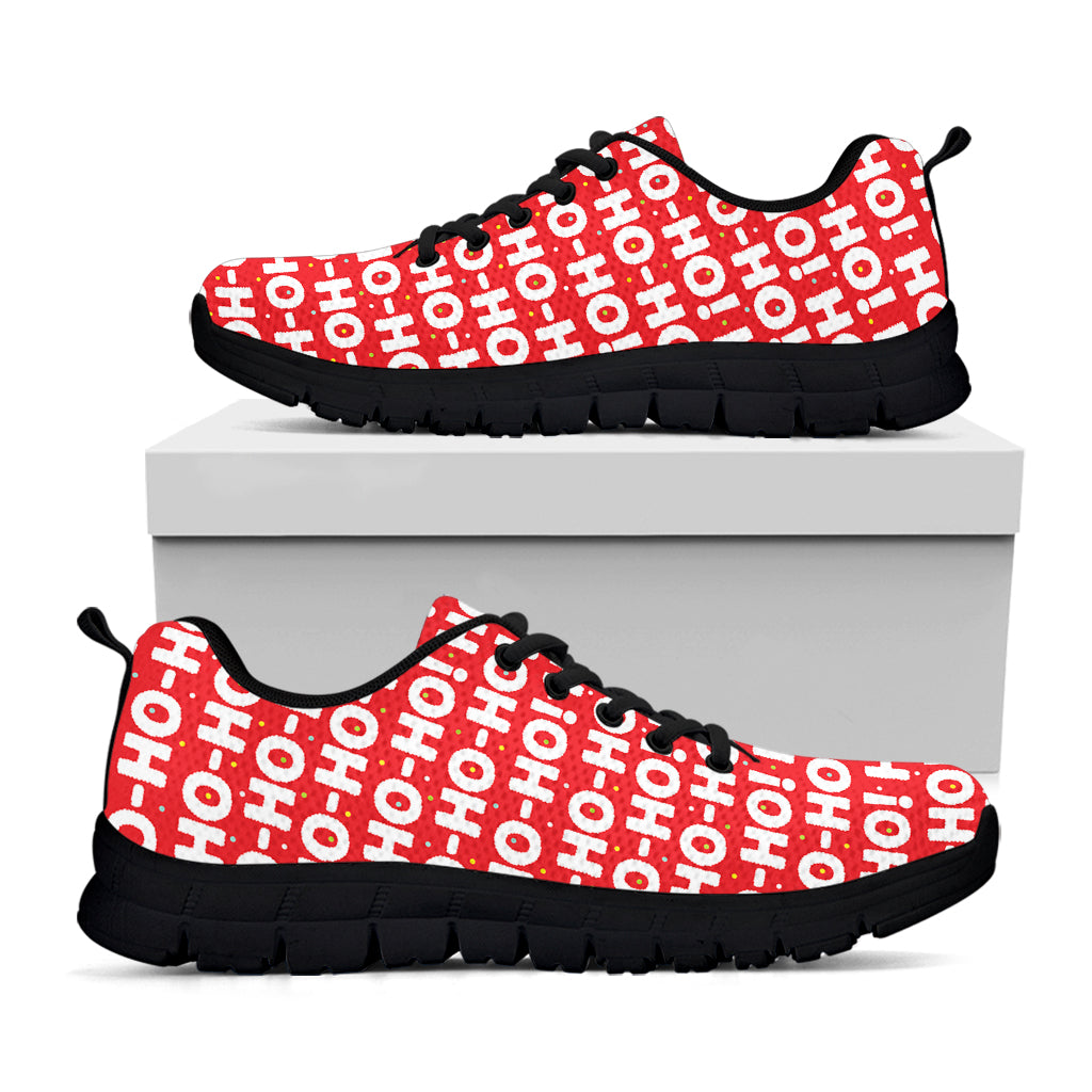 Christmas Ho Ho Ho Pattern Print Black Sneakers