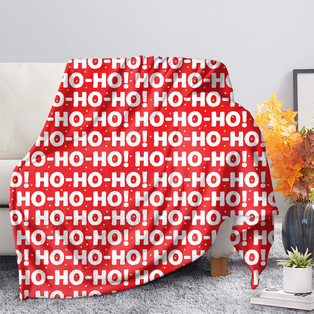 Christmas Ho Ho Ho Pattern Print Blanket