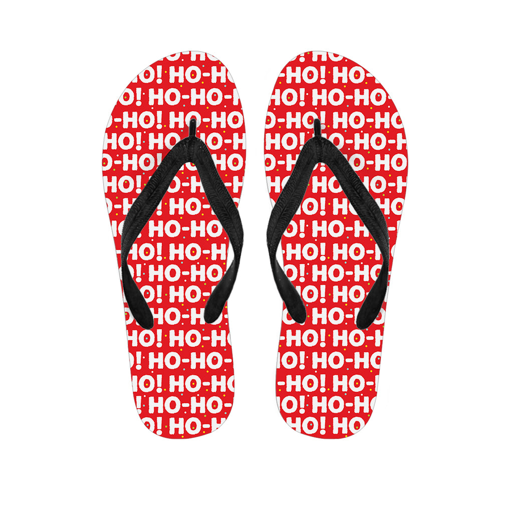 Christmas Ho Ho Ho Pattern Print Flip Flops