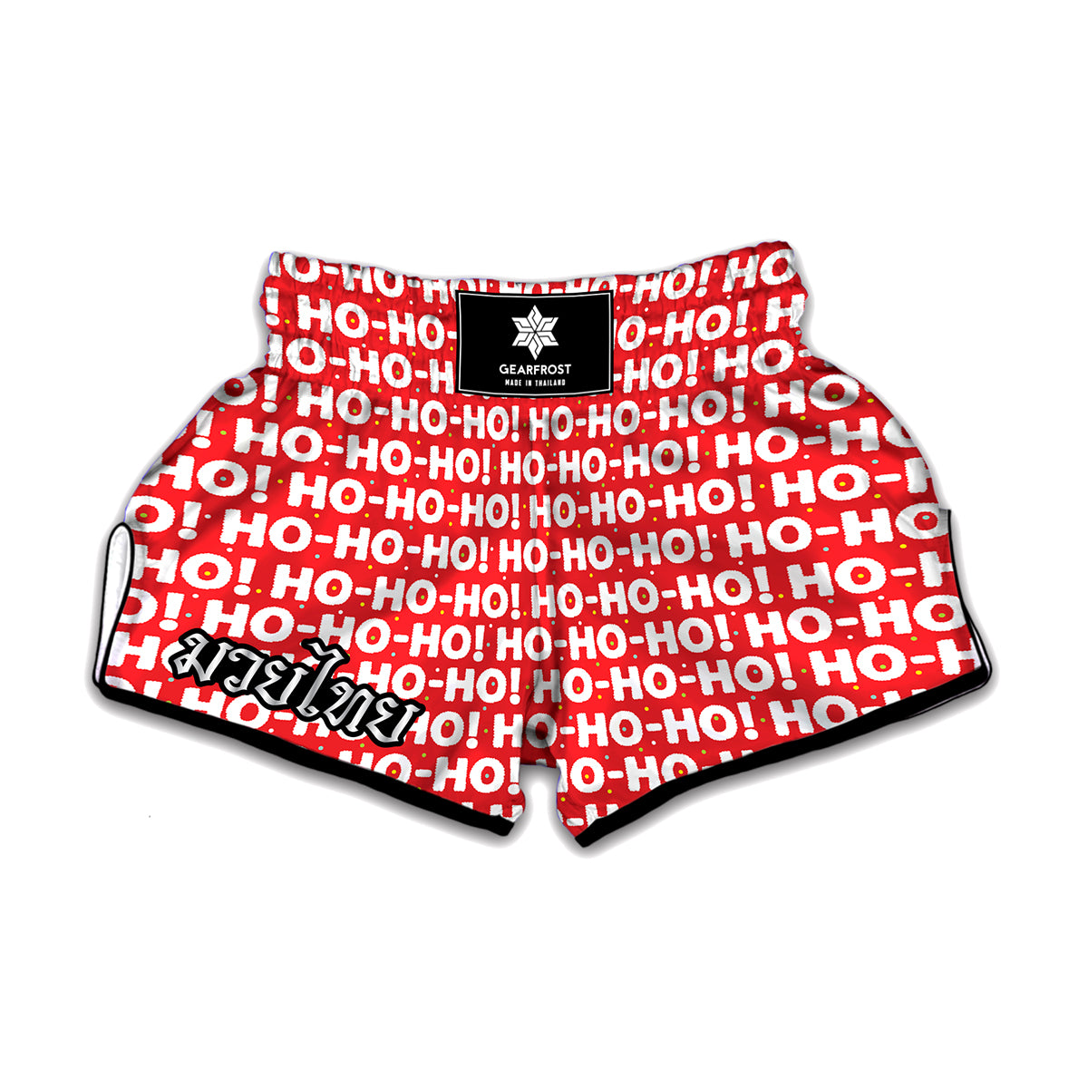 Christmas Ho Ho Ho Pattern Print Muay Thai Boxing Shorts