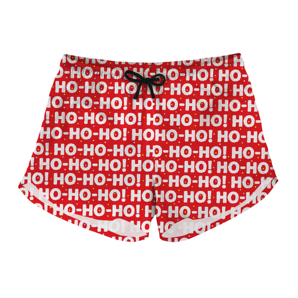 Christmas Ho Ho Ho Pattern Print Women's Shorts