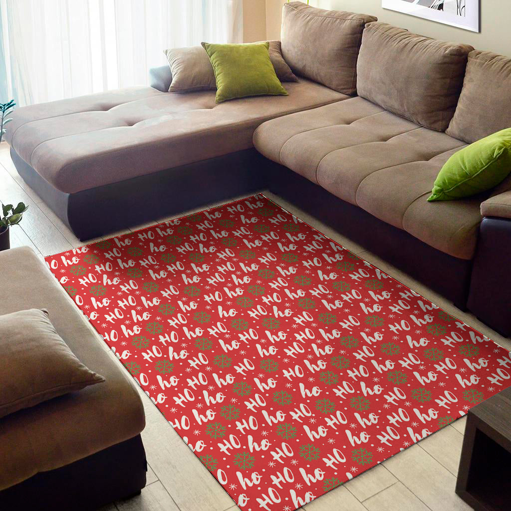 Christmas Hohoho Santa Claus Laugh Print Area Rug