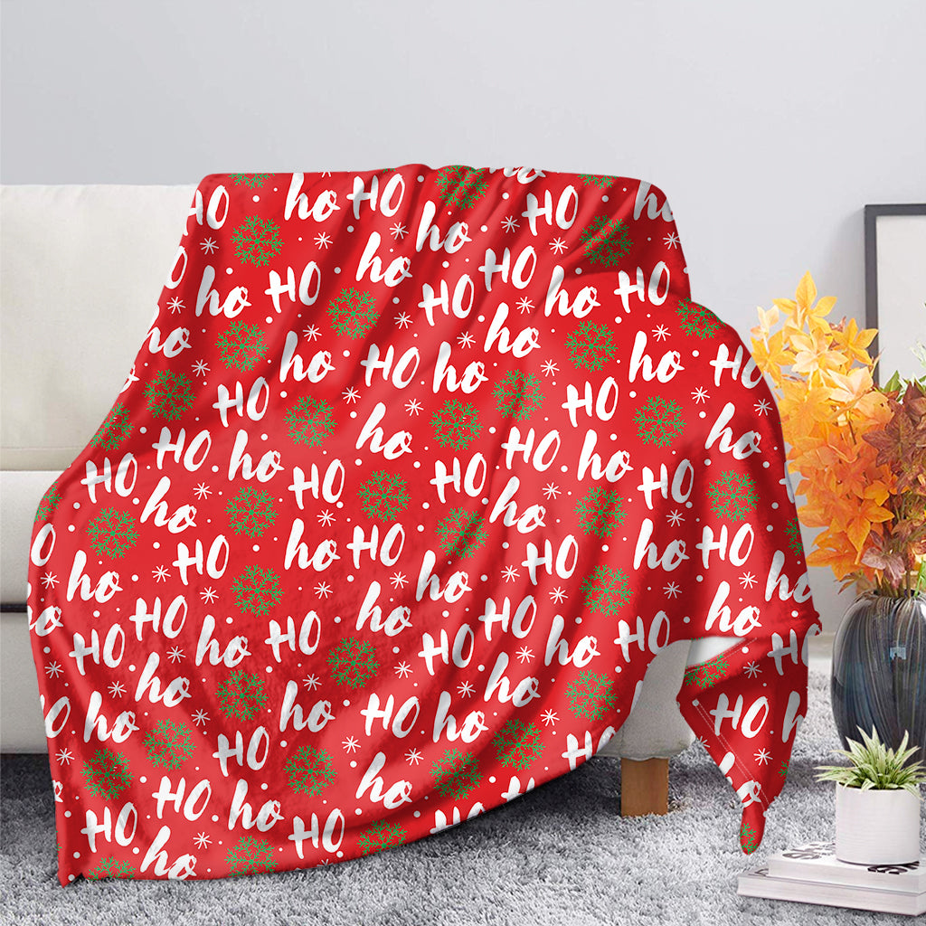 Christmas Hohoho Santa Claus Laugh Print Blanket