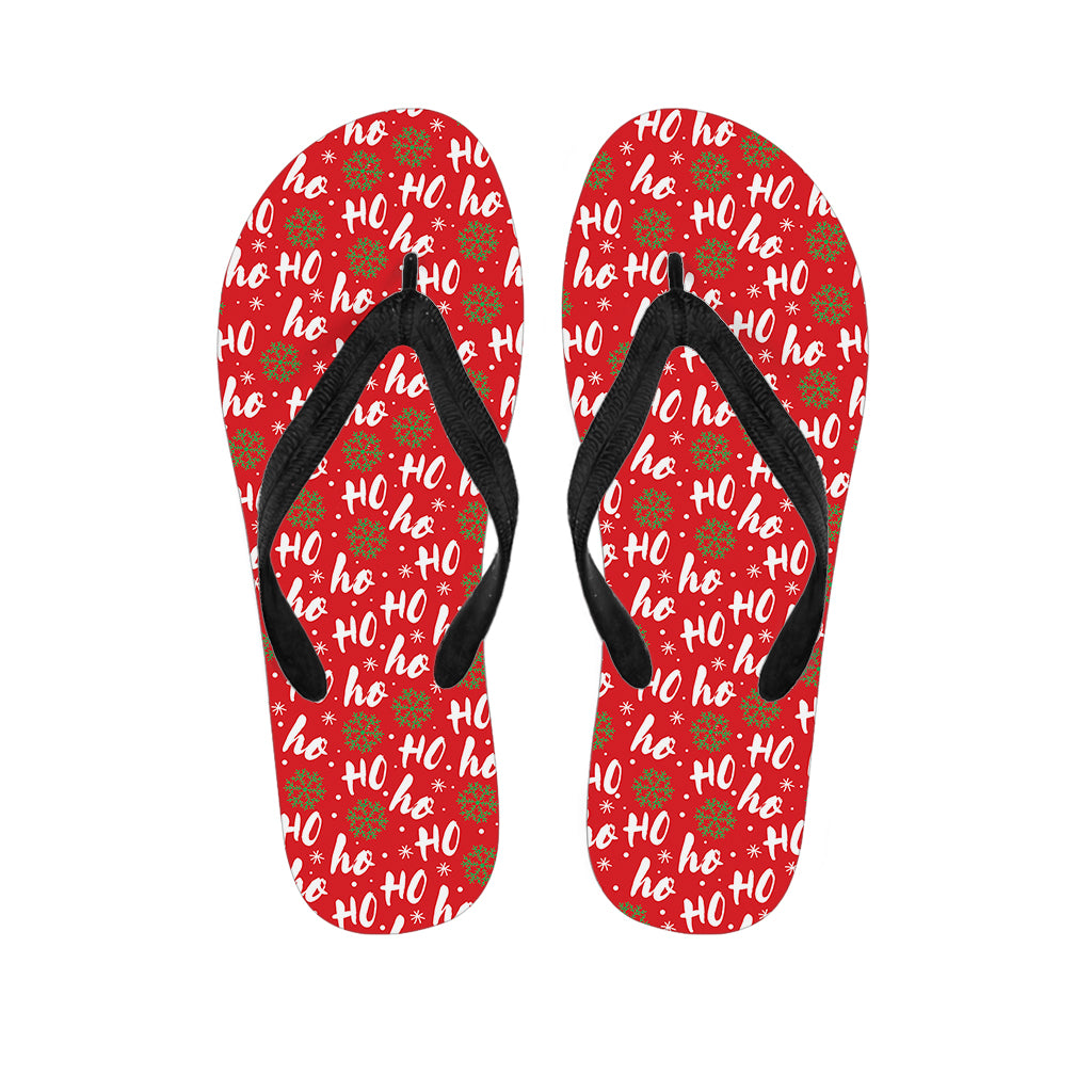 Christmas Hohoho Santa Claus Laugh Print Flip Flops