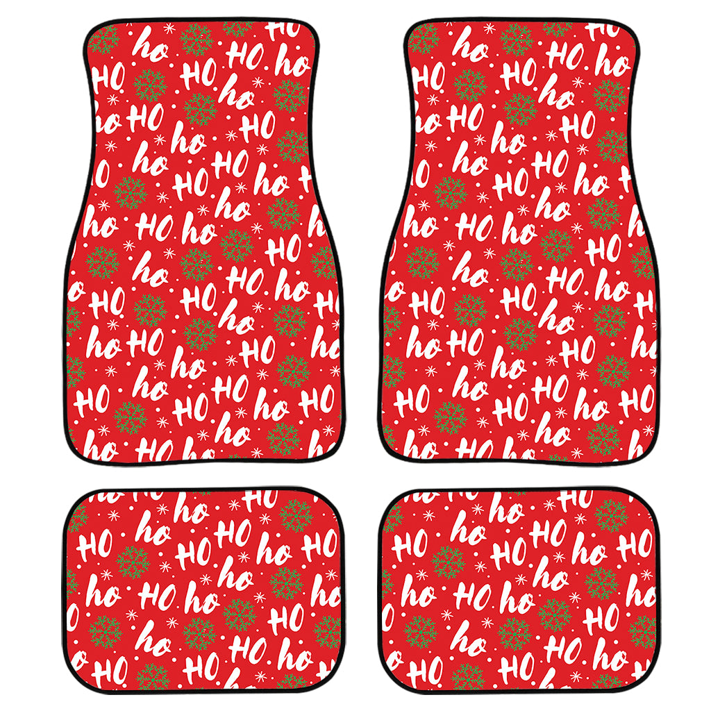 Christmas Hohoho Santa Claus Laugh Print Front and Back Car Floor Mats