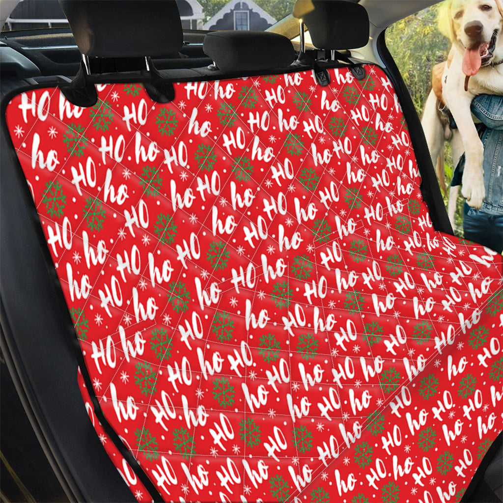 Christmas Hohoho Santa Claus Laugh Print Pet Car Back Seat Cover