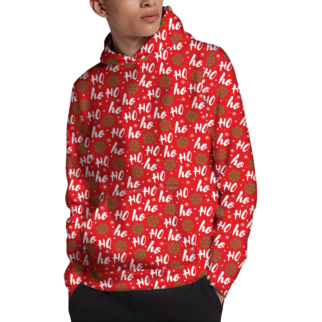 Christmas Hohoho Santa Claus Laugh Print Pullover Hoodie