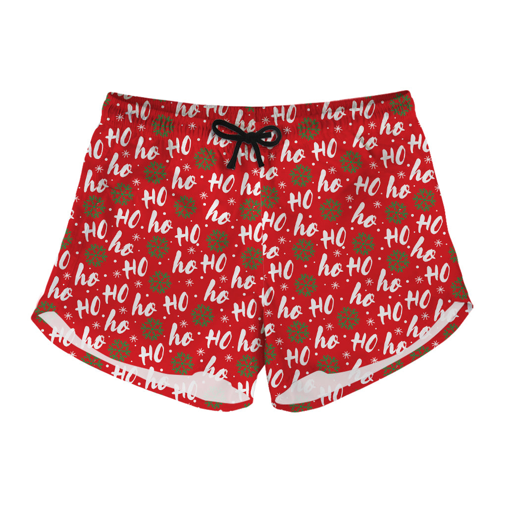 Christmas Hohoho Santa Claus Laugh Print Women's Shorts