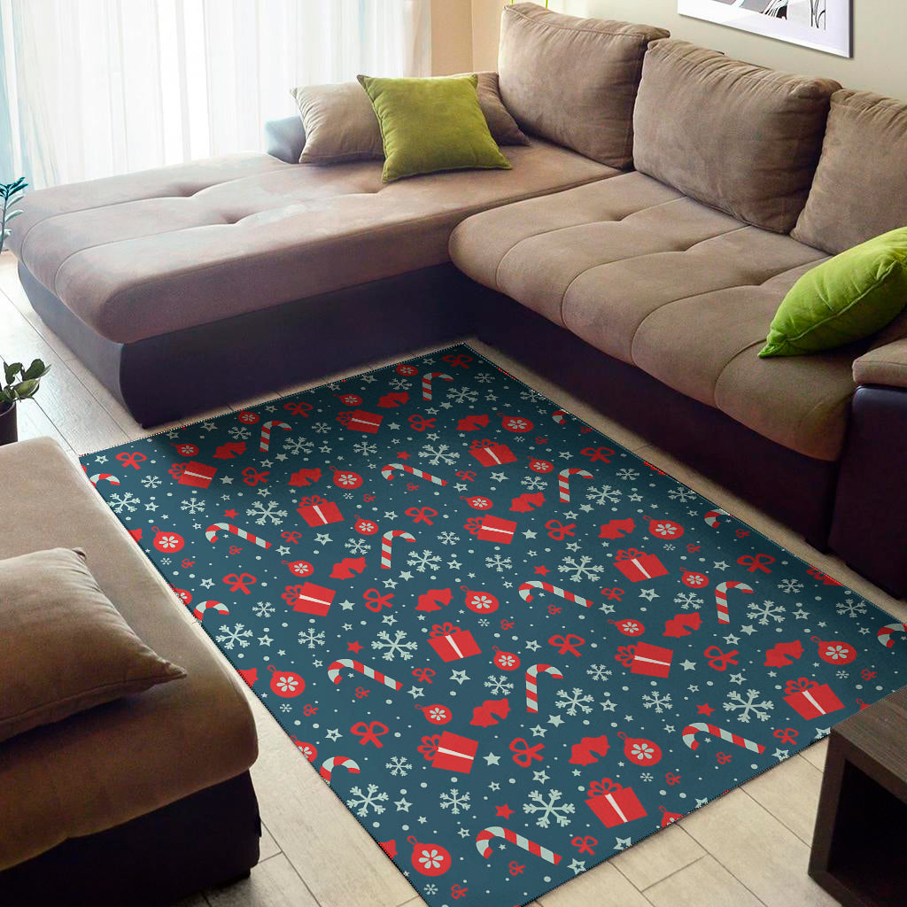 Christmas Holiday Elements Pattern Print Area Rug