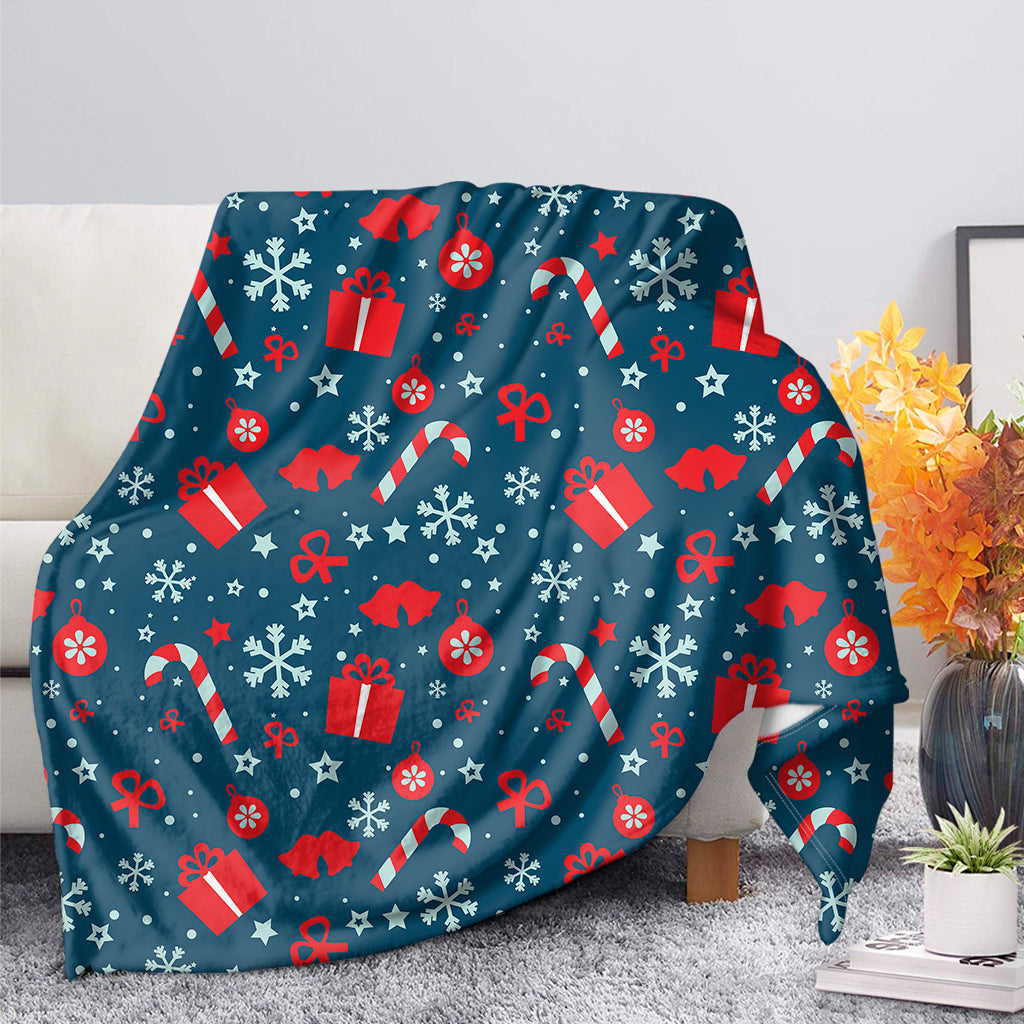 Christmas Holiday Elements Pattern Print Blanket