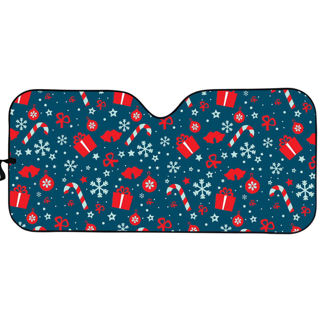 Christmas Holiday Elements Pattern Print Car Sun Shade