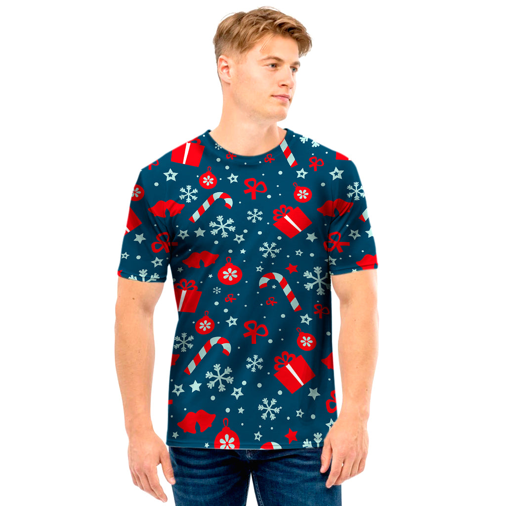 Christmas Holiday Elements Pattern Print Men's T-Shirt