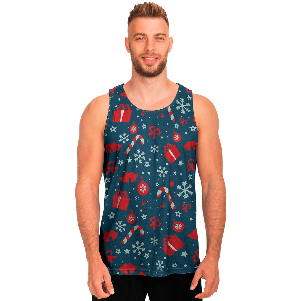 Christmas Holiday Elements Pattern Print Men's Tank Top