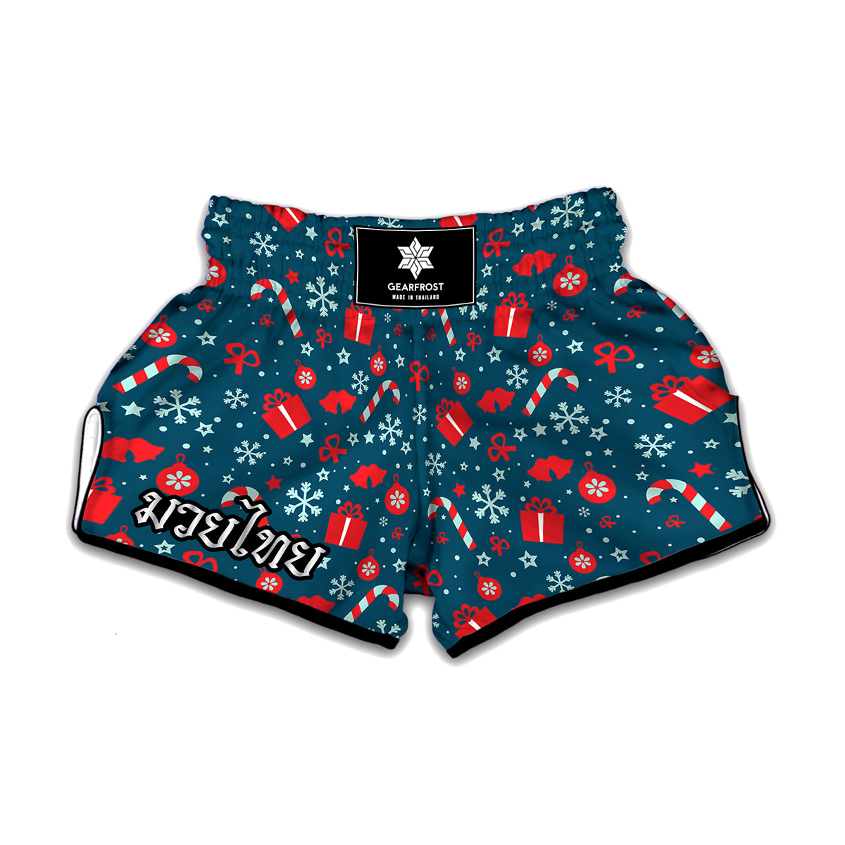 Christmas Holiday Elements Pattern Print Muay Thai Boxing Shorts