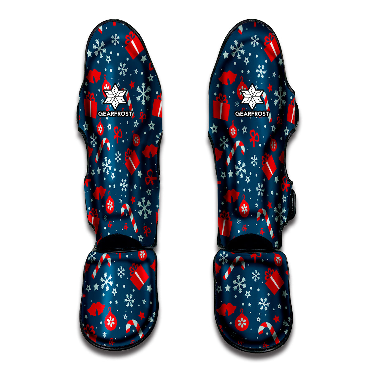 Christmas Holiday Elements Pattern Print Muay Thai Shin Guards