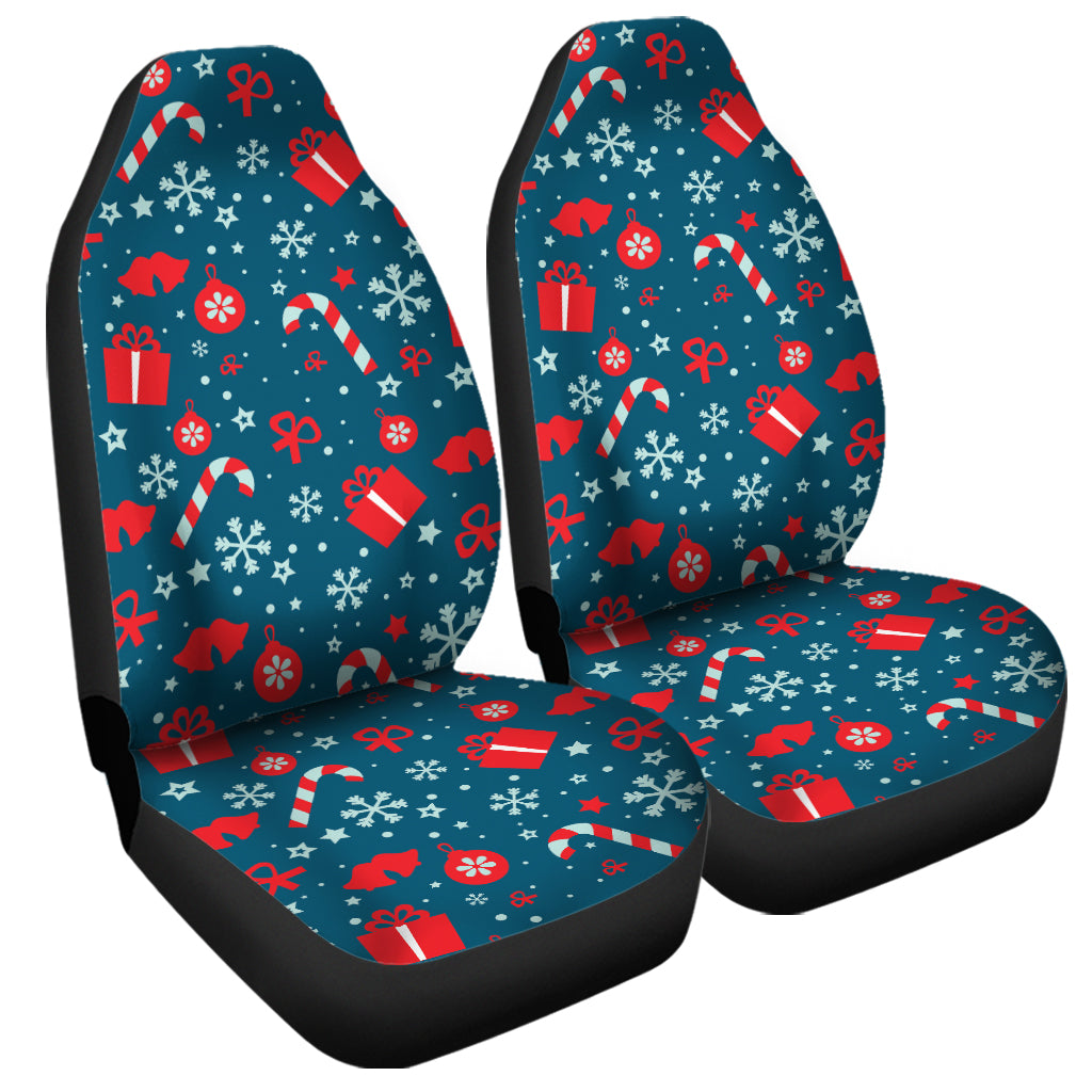 Christmas Holiday Elements Pattern Print Universal Fit Car Seat Covers