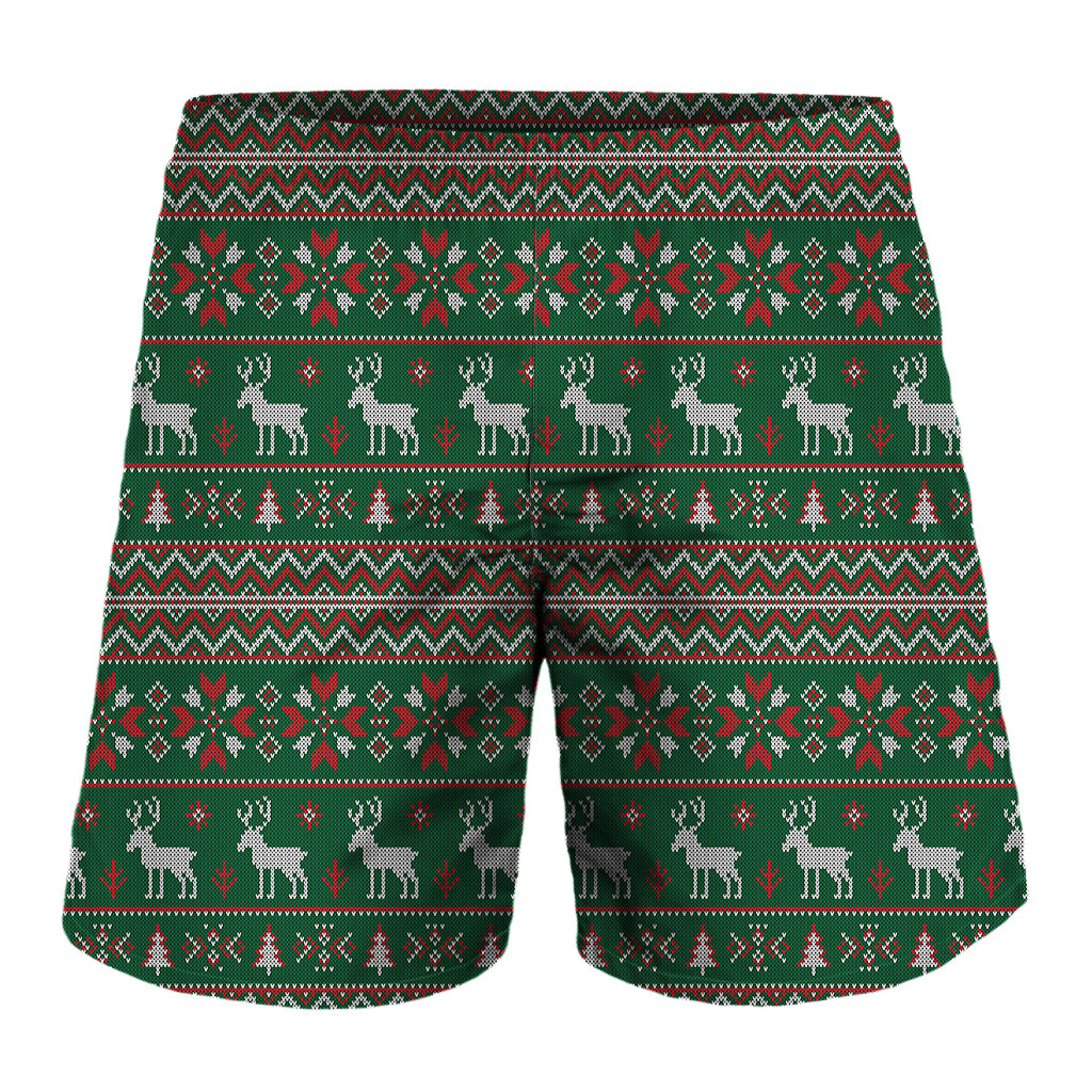 Christmas Holiday Knitted Pattern Print Men's Shorts