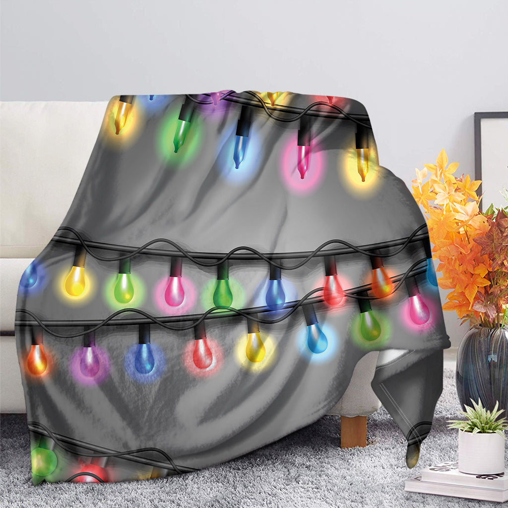 Christmas Holiday Lights Print Blanket