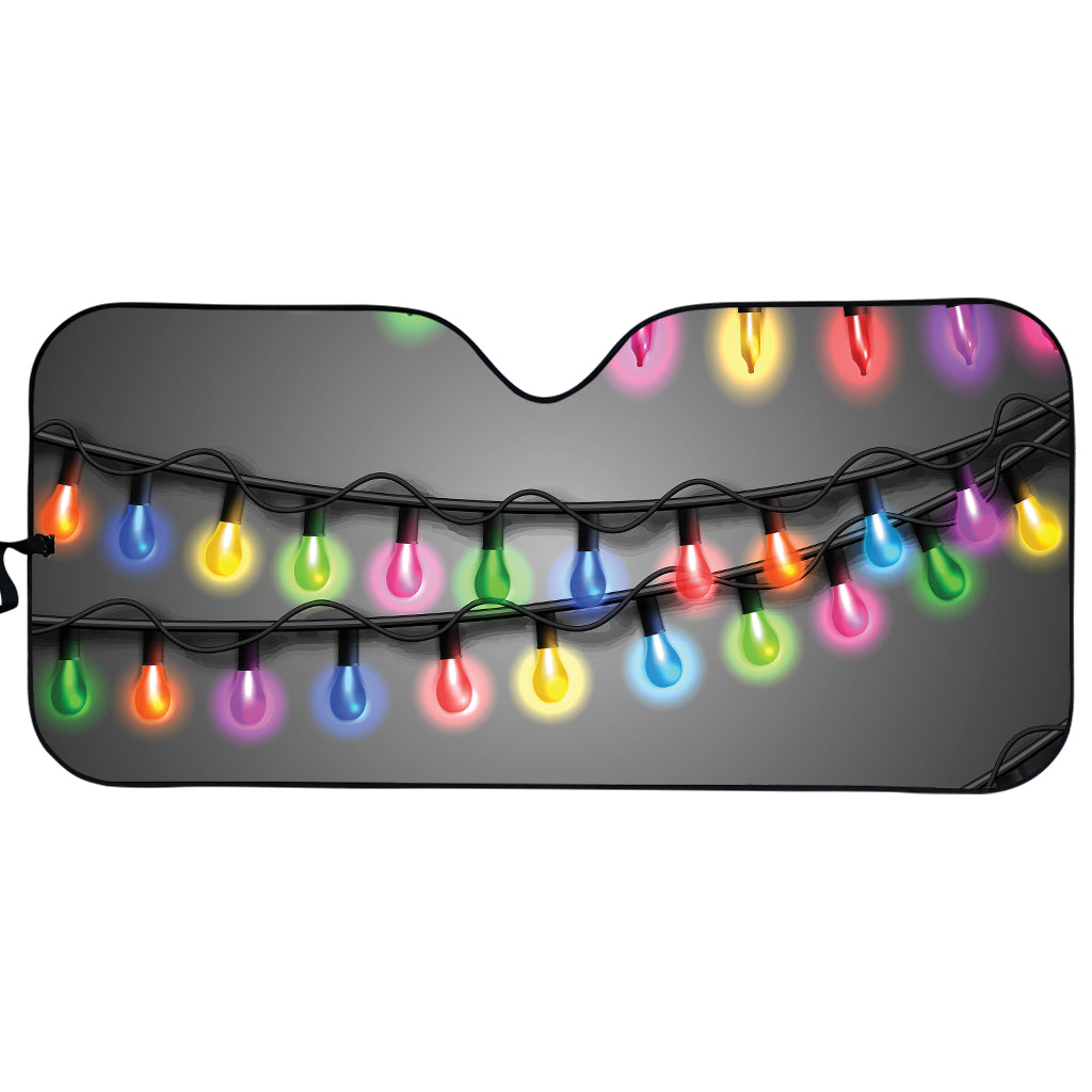 Christmas Holiday Lights Print Car Sun Shade