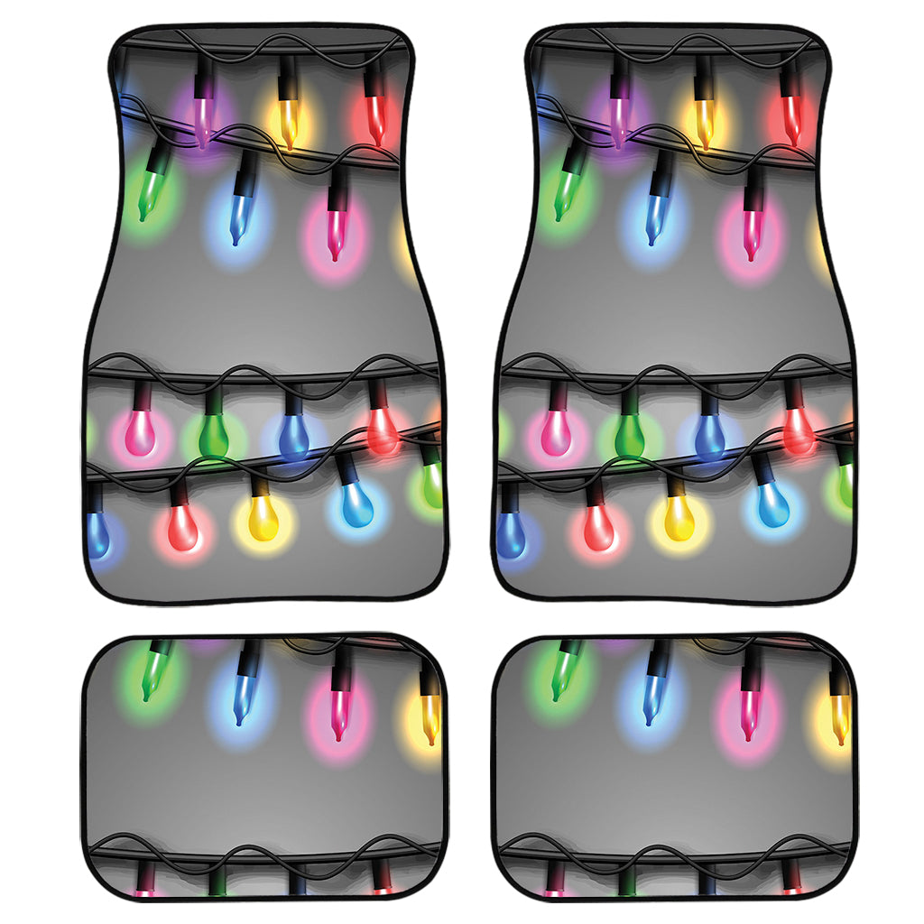 Christmas Holiday Lights Print Front and Back Car Floor Mats