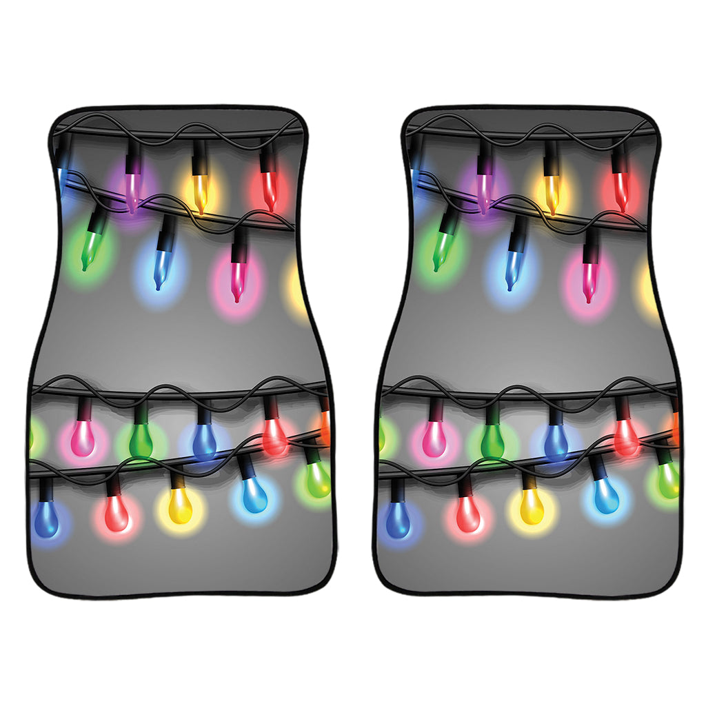 Christmas Holiday Lights Print Front Car Floor Mats