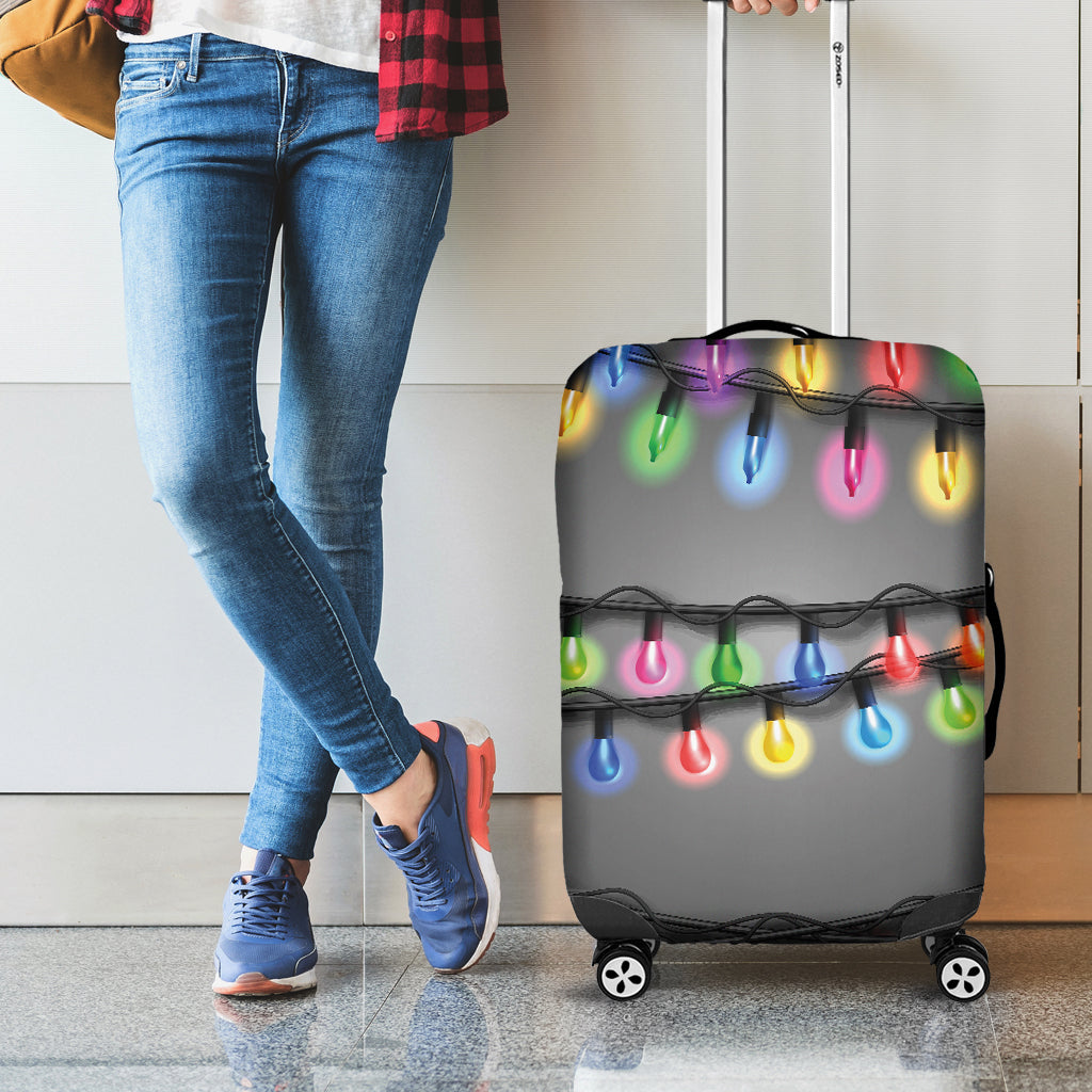 Christmas Holiday Lights Print Luggage Cover