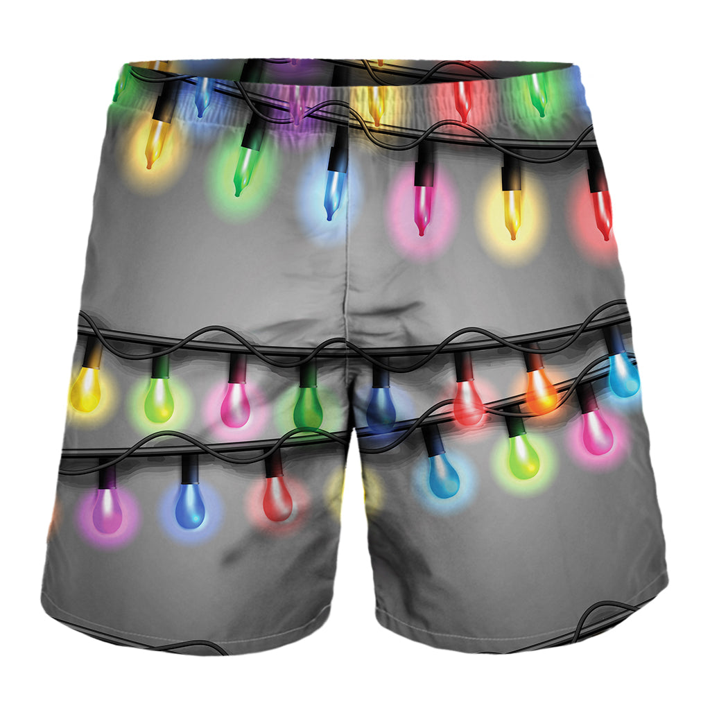 Christmas Holiday Lights Print Men's Shorts