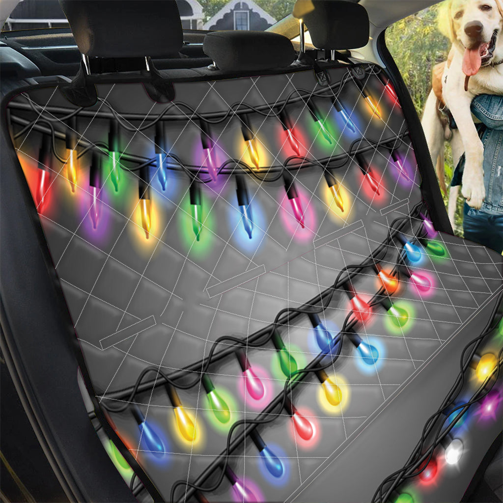 Christmas Holiday Lights Print Pet Car Back Seat Cover