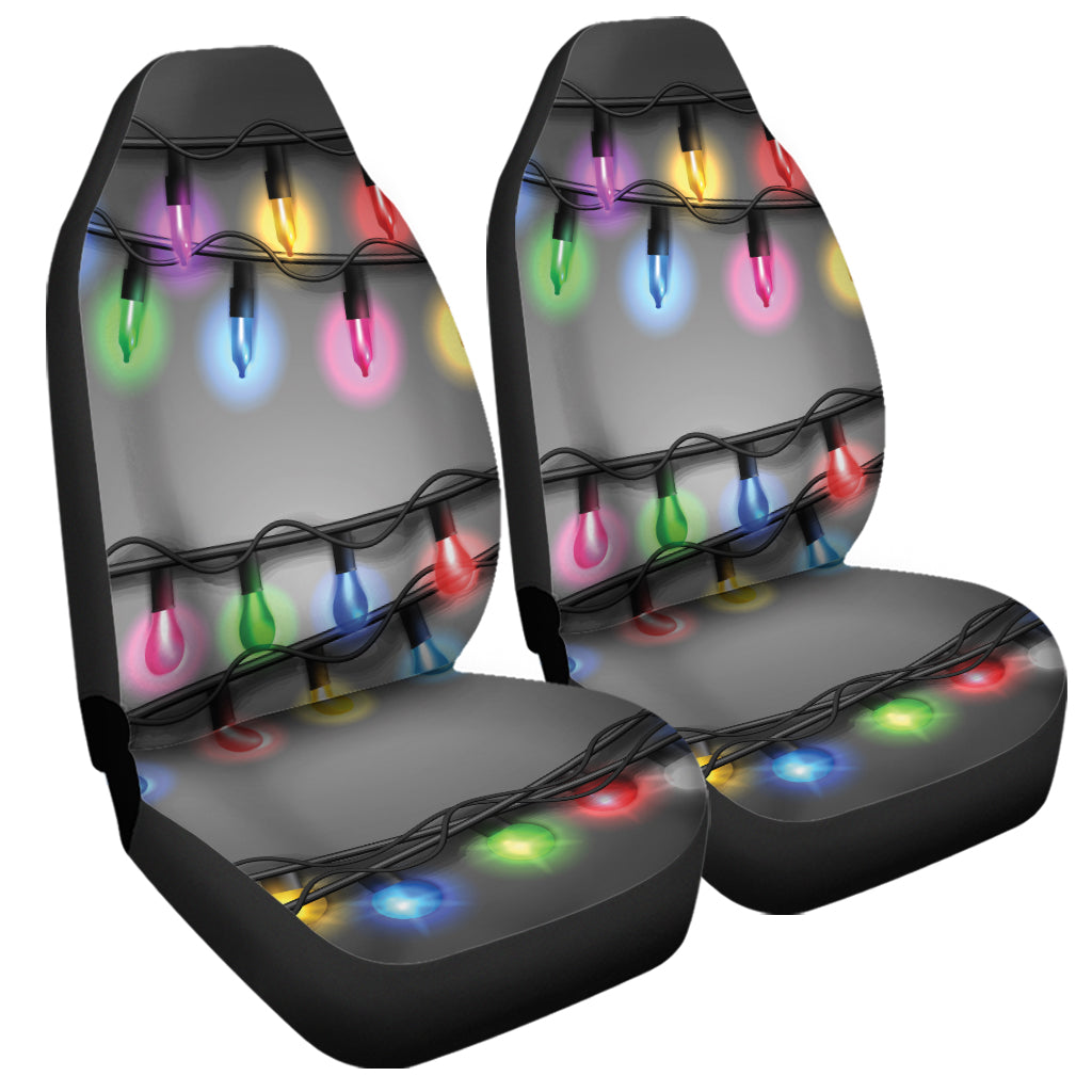 Christmas Holiday Lights Print Universal Fit Car Seat Covers