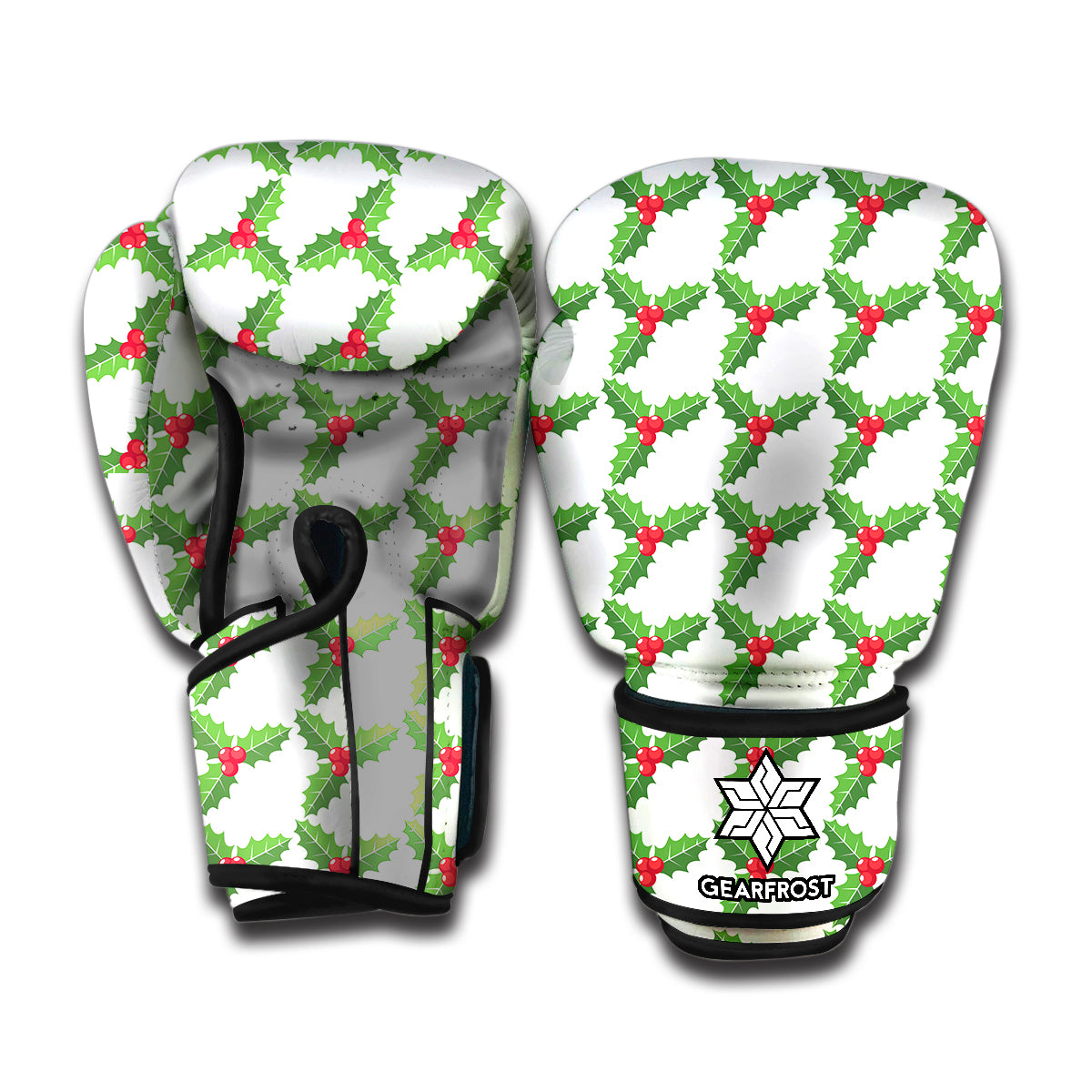 Christmas Holly Berry Pattern Print Boxing Gloves