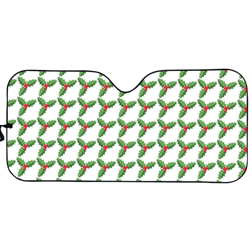 Christmas Holly Berry Pattern Print Car Sun Shade