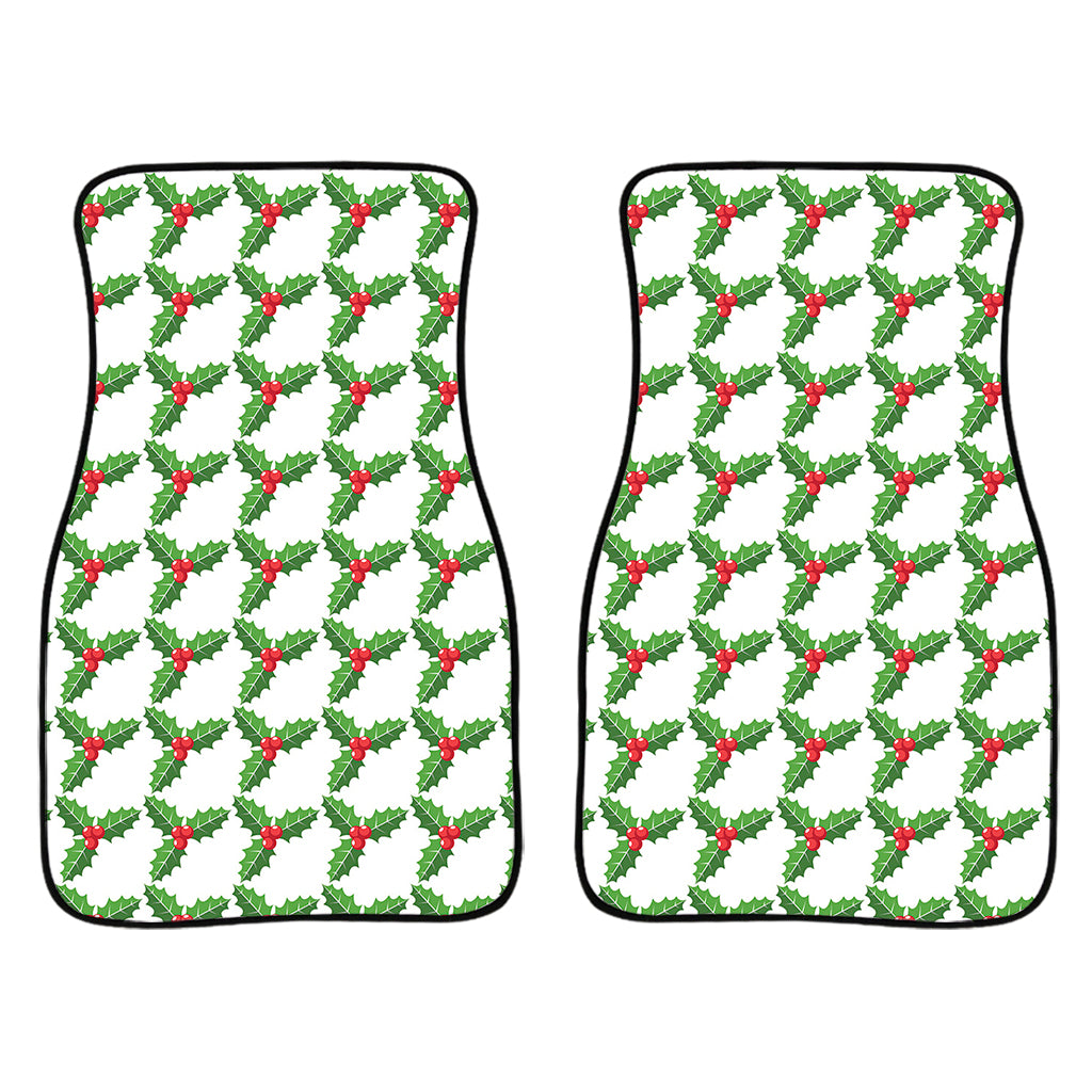 Christmas Holly Berry Pattern Print Front Car Floor Mats