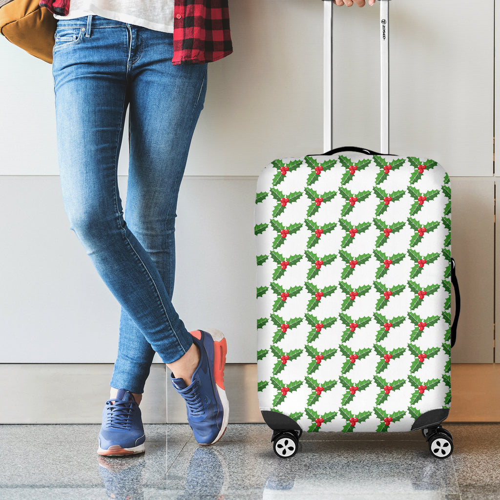 Christmas Holly Berry Pattern Print Luggage Cover