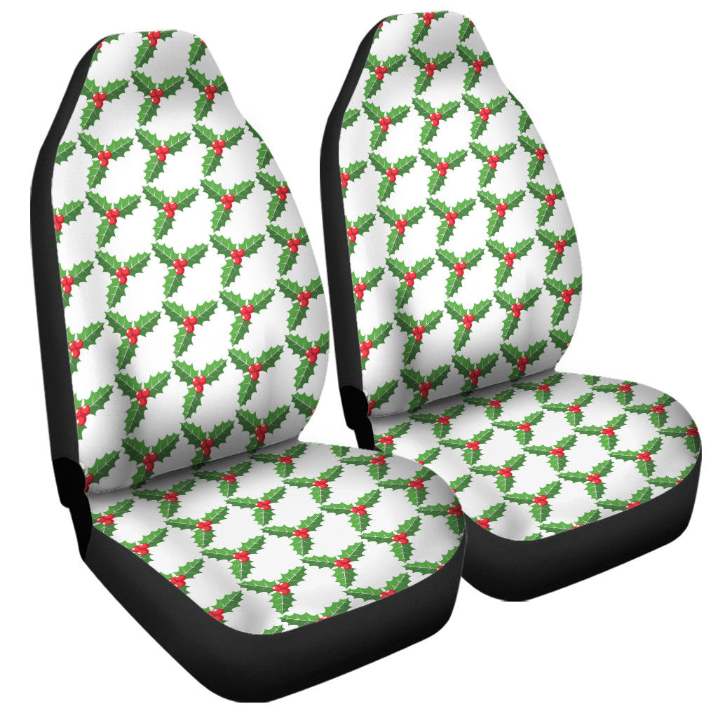 Christmas Holly Berry Pattern Print Universal Fit Car Seat Covers