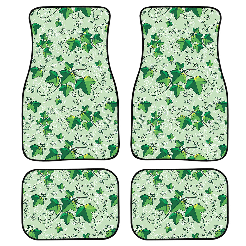 Christmas Ivy Leaf Pattern Print Front and Back Car Floor Mats