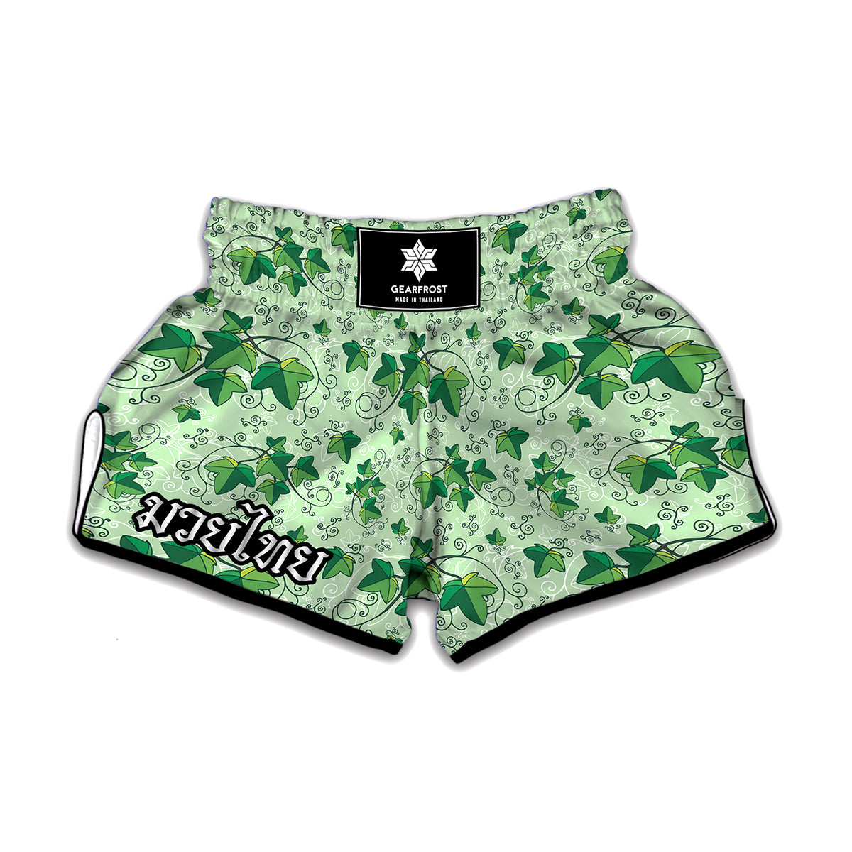 Christmas Ivy Leaf Pattern Print Muay Thai Boxing Shorts