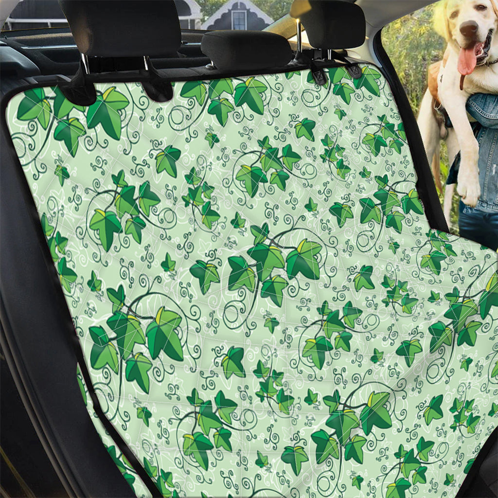 Christmas Ivy Leaf Pattern Print Pet Car Back Seat Cover