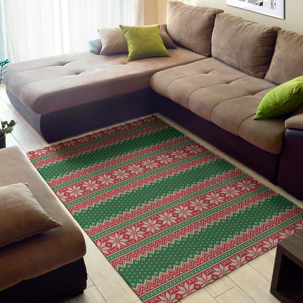 Christmas Knitted Pattern Print Area Rug