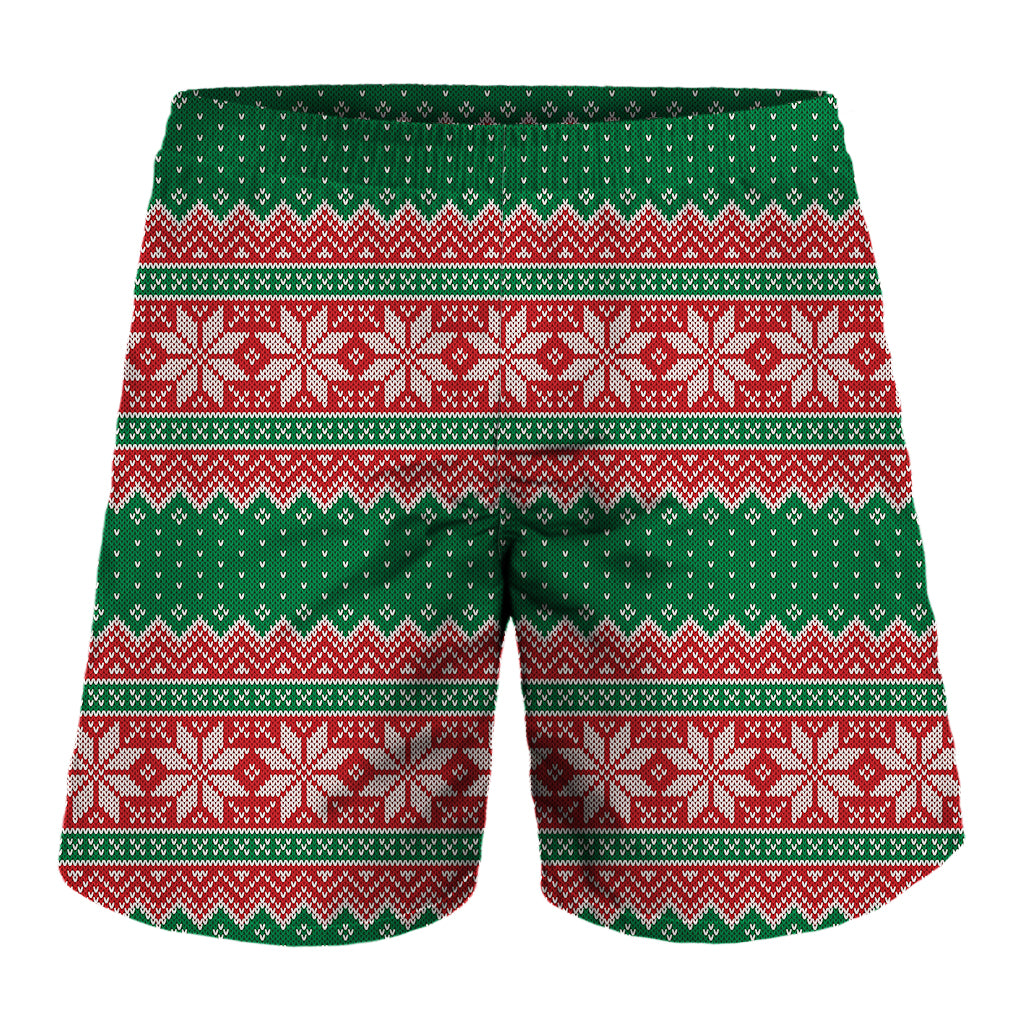 Christmas Knitted Pattern Print Men's Shorts