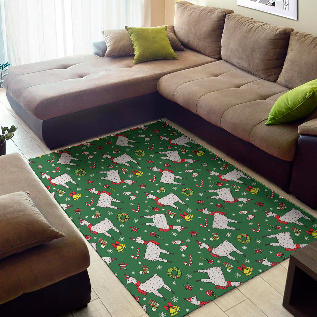 Christmas Llama Pattern Print Area Rug