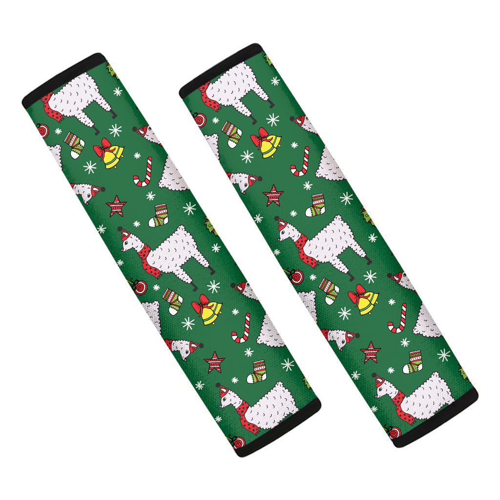 Christmas Llama Pattern Print Car Seat Belt Covers