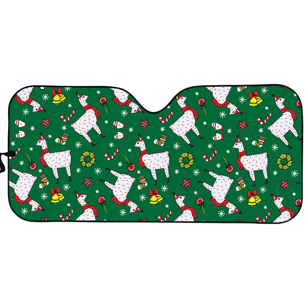 Christmas Llama Pattern Print Car Sun Shade