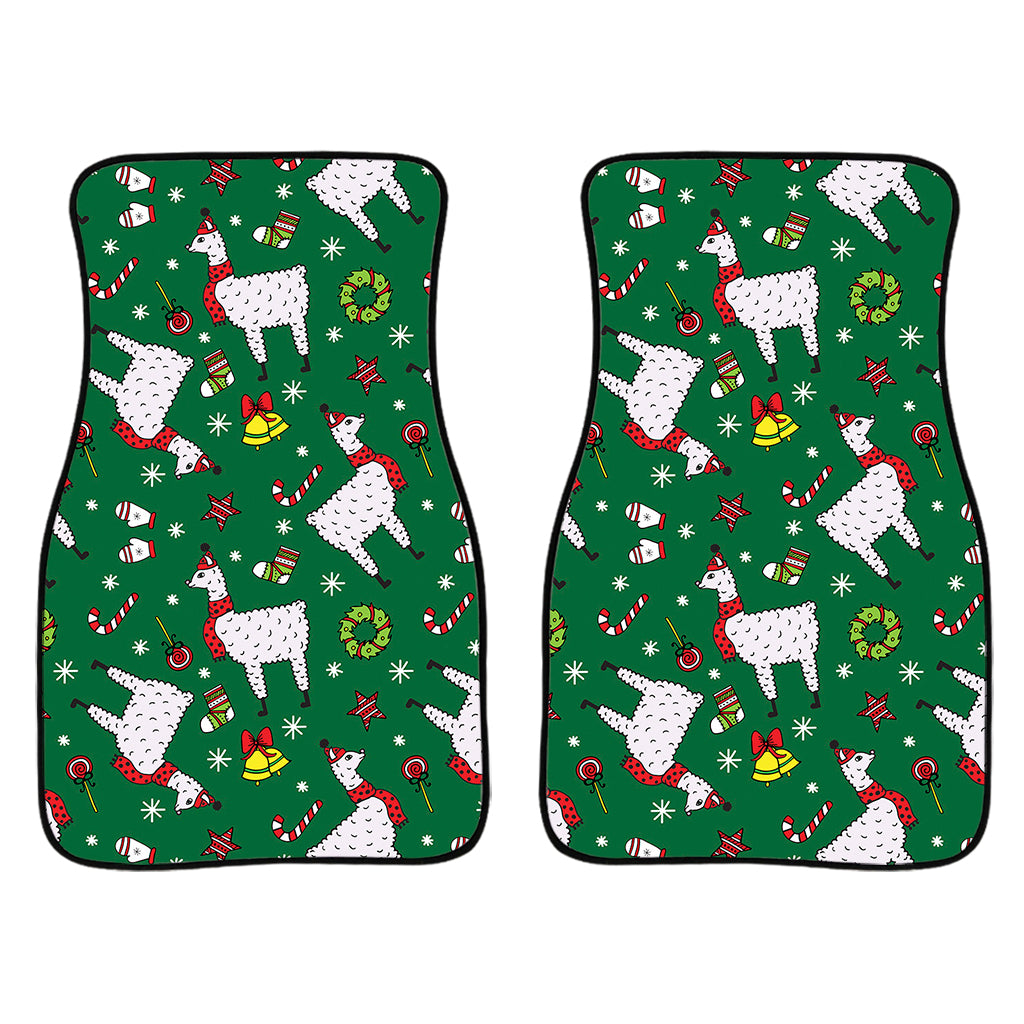 Christmas Llama Pattern Print Front Car Floor Mats