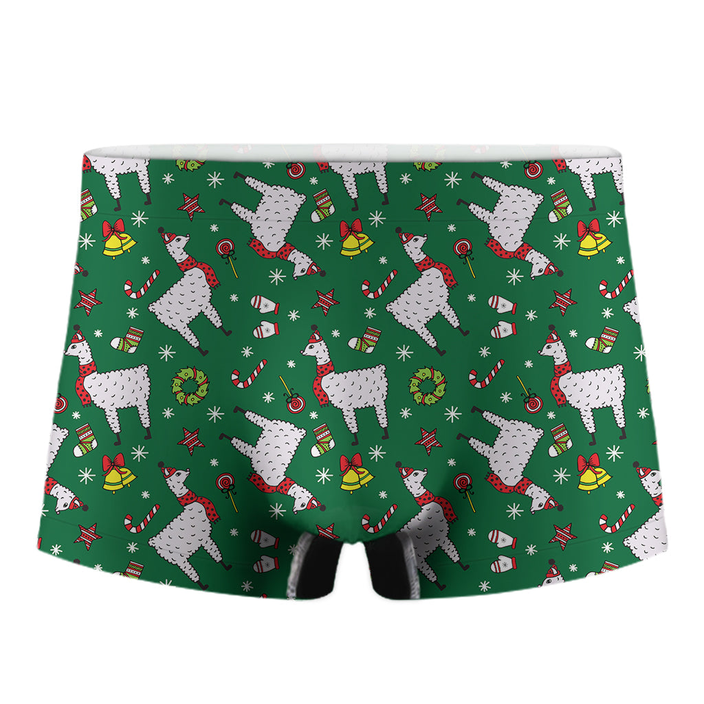 Christmas Llama Pattern Print Men's Boxer Briefs